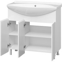 Тумба с раковиной Misty Чегет 85 УТ000013349 Белая глянцевая — фото 3, Тумбы с раковиной