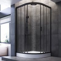 Душевой уголок AM.PM Gem 100х100 W90G-401-100BT профиль Черный матовый стекло прозрачное — фото 3, Душевые уголки четверть круга