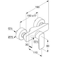 Товар: Смеситель для душа Kludi Pure Style 408413975 Черный матовый - фото 3 Смеситель для душа Kludi Pure Style 408413975 Черный матовый — фото 3, Смесители