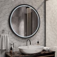 Зеркало Континент Style D 800 ЗЛП2254 с подсветкой Черное с сенсорным выключателем — фото 8, Зеркала в ванную комнату