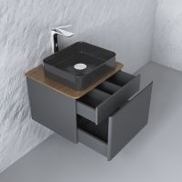 Тумба под раковину Raval Morelle 60 Mrl.01.60/P/A-T/RL подвесная Антрацит Трюфель — фото 2, Тумбы под раковину