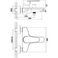 Смеситель для ванны Orange Otto M22-100cr Хром — фото 2, Смеситель для ванны