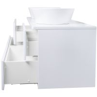 Тумба с раковиной Orange Otto 130 Ot-130TuMDF+B08-360W подвесная Белый глянец — фото 4, Мебель для ванной