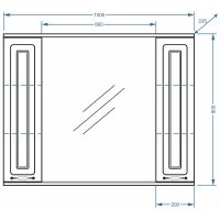 Зеркало со шкафом Stella Polar Кармела 100 SP-00000187 с подсветкой Ольха белая — фото 4, Зеркальные шкафы в ванную