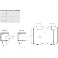 Душевая дверь Ravak Chrome CRV1-100 1QVA0C01Z1 профиль Хром стекло Transparent — фото 8, Распашные душевые двери