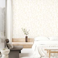 Обои Andrea Rossi Cheradi 54390-3 Винил на флизелине (1,06*10,05) Бежевый/Золото, Цветы — фото 4, Обои для стен