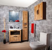 Товар: Шкаф пенал Бриклаер Лофт 35 4627125413360 с бельевой корзиной Метрополитен грей - фото 4 Шкаф пенал Бриклаер Лофт 35 4627125413360 с бельевой корзиной Метрополитен грей — фото 4, Мебель для ванной