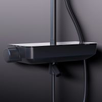 Душевая система Damixa Scandinavian Pure с термостатом Черная матовая арт-936760300 — фото 4, Душевые стойки