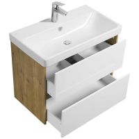Товар: Тумба под раковину Aquaton Сканди 80 1A283001SDZ90 подвесная Белый глянец Дуб рустикальный - фото 3 Тумба под раковину Aquaton Сканди 80 1A283001SDZ90 подвесная Белый глянец Дуб рустикальный — фото 3, Мебель для ванной