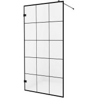 Душевая перегородка New Trendy Avexa Black 110 EXK-2024 профиль Черный стекло прозрачное — фото 1, Душевые перегородки