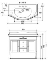 Товар: Тумба под раковину Kerasan Retro 90 734730 Белая - фото 2 Тумба под раковину Kerasan Retro 90 734730 Белая — фото 2, Мебель для ванной