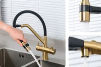 Смеситель для кухни Gappo G4398-83 Золотой сатин Черный — фото 4, Смесители для кухни