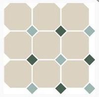 Керамогранит Top Cer Octagon New 4416 OCT13+18-A White OCTAGON 16/Turquoise 13 + Green 18 Dots 30х30 см — фото 1, Керамическая плитка