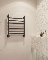 Водяной полотенцесушитель EWRIKA Деметра LP 60х50 Черный матовый — фото 3, Водяные полотенцесушители