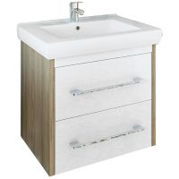 Тумба под раковину Sanflor Ларго 60.2 С0002121 подвесная Белая Швейцарский вяз — фото 1, Тумбы под раковину