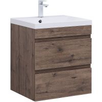 Тумба под раковину Aquanet Нота New 60 334191 подвесная Дуб веллингтон табак — фото 1, Тумбы под раковину