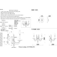 Настенный светильник Crystal Lux Victoria AP2 Gold Amber Янтарный Золото — фото 6, Светильники