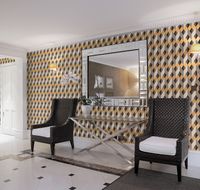 Обои Milassa Geometrica GM5 012 Флизелин (1*10,05) Желтый/Серый, Геометрия — фото 2, Обои для стен