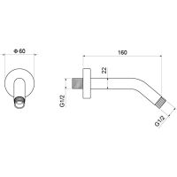 Кронштейн для верхнего душа Aquatek AQ2173MB Черный матовый — фото 2, Душевое оборудование. Душевая программа