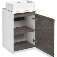 Тумба под раковину Runo Бари 40 00-00001376 подвесная Железный камень Белая — фото 3, Мебель для ванной