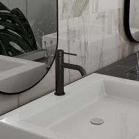 Смеситель для раковины Vincea City VBF-2C1MB Черный матовый — фото 2, Смесители для раковины