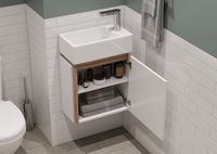 Товар: Тумба под раковину Aquaton Эклипс 45 М R 1A172801EK49R подвесная Белый Эбони светлый - фото 6 Тумба под раковину Aquaton Эклипс 45 М R 1A172801EK49R подвесная Белый Эбони светлый — фото 6, Мебель для ванной