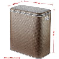 Товар: Корзина для белья Geralis RBH-M Ромб Бежевая темная, кант Хром, малая - фото 6 Корзина для белья Geralis RBH-M Ромб Бежевая темная, кант Хром, малая — фото 6, Корзины для белья