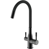 Смеситель для кухни Frap H96 F4396-6 Черный матовый — фото 1, Смесители для кухни