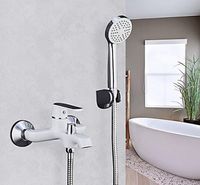 Товар: Смеситель для ванны Frap H31 F3231 Белый Хром - фото 3 Смеситель для ванны Frap H31 F3231 Белый Хром — фото 3, Смесители