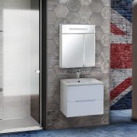 Товар: Зеркальный шкаф Onika Сигма 60.01 206034 с подсветкой Белый - фото 2 Зеркальный шкаф Onika Сигма 60.01 206034 с подсветкой Белый — фото 2, Зеркальные шкафы в ванную