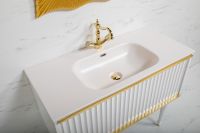 Тумба под раковину Boheme Armadi Art Vallessi Avantgarde Canale 100 843-100-WG подвесная Белая Золото — фото 5, Мебель для ванной