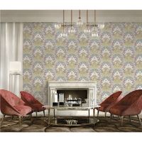 Обои Decori-Decori Amore 82801 Винил на флизелине (1,06*10,05) Бежевый/Разноцветный, Дамаск — фото 2, Обои для стен