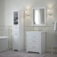 Товар: Шкаф пенал Corozo Каролина 35 Z2 SD-00000924 с бельевой корзиной Белый - фото 2 Шкаф пенал Corozo Каролина 35 Z2 SD-00000924 с бельевой корзиной Белый — фото 2, Мебель для ванной