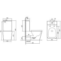 Унитаз компакт Abber Rechteck AC1210TMB Черный матовый с бачком и сиденьем Микролифт — фото 9, Напольные унитазы