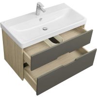 Тумба под раковину Aquaton Оливия 90 1A254401OLUG0 подвесная Грей Дуб ойстер — фото 2, Тумбы под раковину