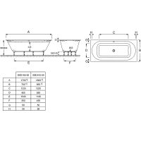 Ванна из материала Flight Jacob Delafon Odeon Rive Gauche 170x75 E6D152-00 без гидромассажа — фото 5, Ванны из искусственного камня