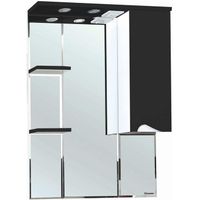 Зеркало со шкафом Bellezza Эйфория 80 R 4619113001048 с подсветкой Черное — фото 1, Зеркальные шкафы в ванную