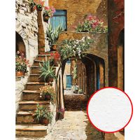 Фреска Ortograf Городской пейзаж живопись 11822 Фактура бархат FX Флизелин (2,1*2,7) Бежевый/Коричневый, Город/Цветы/Живопись — фото 1, Фрески