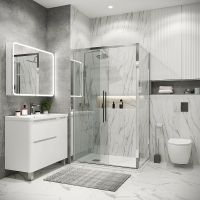 Душевая стенка Grossman Cosmo 90 200.K33.02.90.10.00 профиль Хром стекло прозрачное — фото 2, Боковые стенки