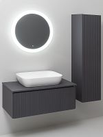 Тумба под раковину Aqua de Marco Monaco 90 2090GRMON подвесная Графит — фото 10, Тумбы под раковину