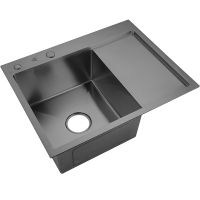 Кухонная мойка Ростовская Мануфактура Сантехники 58 MRK-5851BL-L Темный графит — фото 5, Кухонные мойки