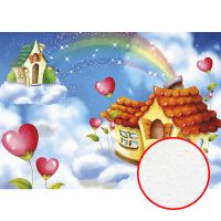 Фреска детская Ortograf Сказочная страна 3388 Фактура бархат FX Флизелин (3,8*2,7) Разноцветный, Домики/Мультимедия — фото 1, Фрески