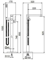 Смеситель для ванны Webert Pegaso Золото арт-PE851101010 — фото 2, Смесители напольные