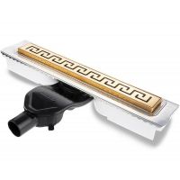 Душевой лоток Berges B1 Antik 600 092124 с решеткой Золото глянец — фото 1, Душевые лотки