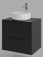 Тумба с раковиной Orange Line 60 подвесная Черная матовая арт-Li-60TubMDF+B09-360W — фото 2, Тумбы с раковиной