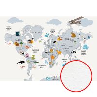 Фреска детская Ortograf Для самых маленьких 32910 Фактура бархат FX Флизелин (4,1*2,7) Серый/Разноцветный, Карты — фото 1, Фрески