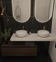 Столешница под раковину Boheme Armadi Art Flat 140 869-140-CLCT Белый мрамор — фото 3, Раковины