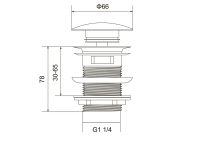 Донный клапан Timo 8011/17 click-clack Золотой матовый — фото 2, Донные клапаны