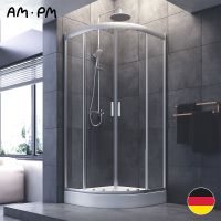 Душевой уголок AM.PM Gem W90G-401-090WT Профиль матовый хром, стекло прозрачное — фото 12, Душевые уголки