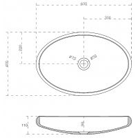 Раковина-чаша Abber Stein 60 AS2614 Белая матовая — фото 4, Раковины накладные